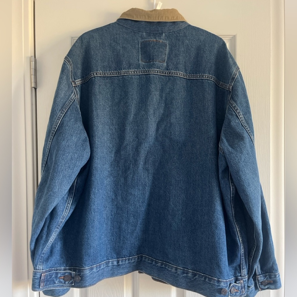 Levi's Denim Jacket with Beige Corduroy Collar Men Size XXL - Picture 2 of 10